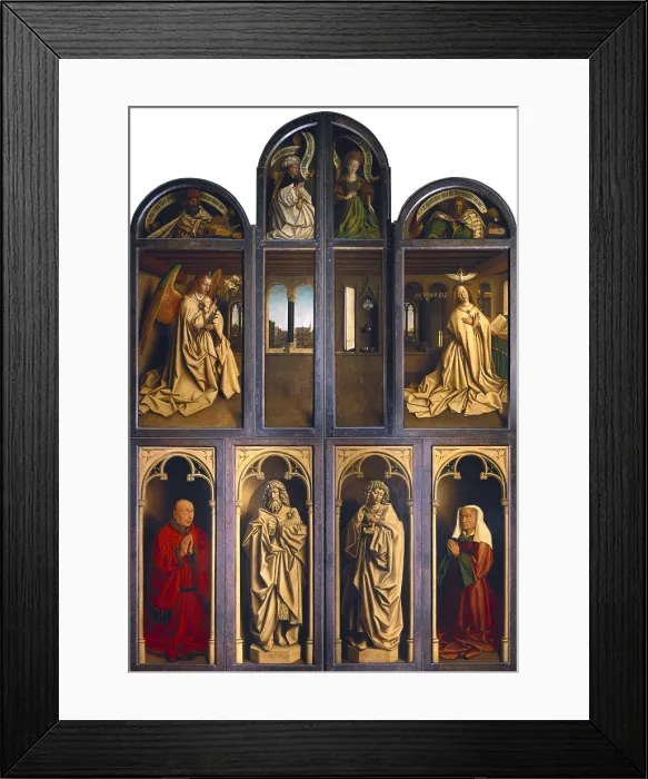 Framed Print : EYCK, Jan van (1390-1441); EYCK, Hubert van (1370-1426). The Ghent Altarpiece or Adoration of the Mystic Lamb. 1425-1432. BELGIUM. Ghent. Saint Bavo Cathedral Framed Print : EYCK, Jan van (1390-1441); EYCK, Hubert van (1370-1426). The Ghent Altarpiece or Adoration of the Mystic Lamb. 1425-1432. BELGIUM. Ghent. Saint Bavo Cathedral