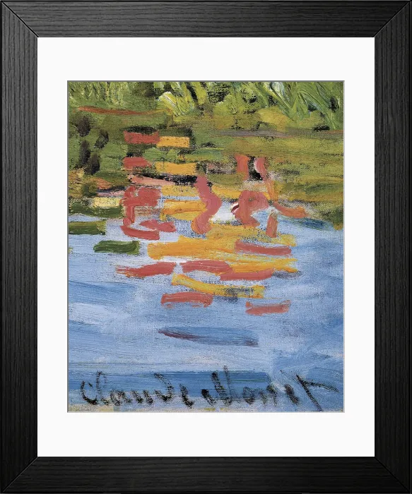 Framed Print : MONET, Claude (1840-1926). Regatta at Argenteuil. 1872. Right lower detail. Artist's signature. Impressionism. Oil on canvas. FRANCE. Paris. Muse d'Orsay (Orsay Museum)