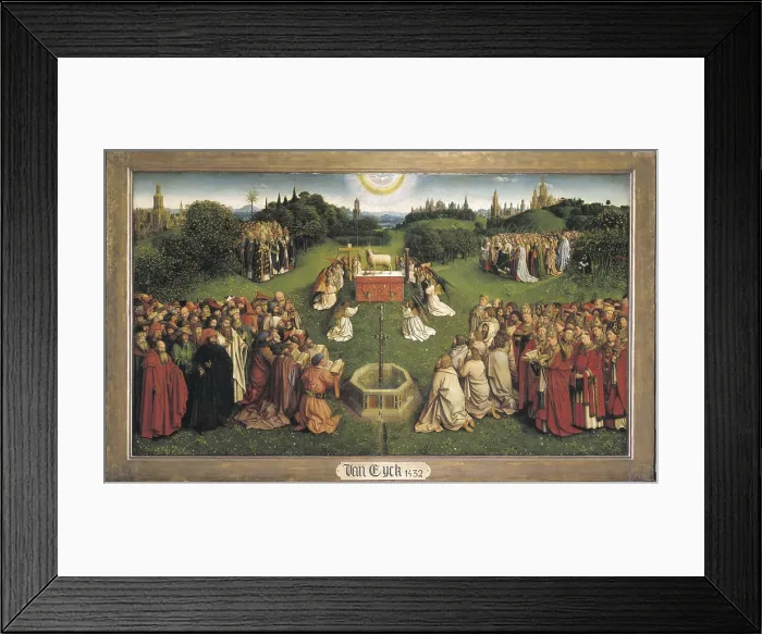 Framed Print : EYCK, Jan van (1390-1441); EYCK, Hubert van (1370-1426). The Ghent Altarpiece or Adoration of the Mystic Lamb. 1425-1432. BELGIUM. Ghent. Saint Bavo Cathedral