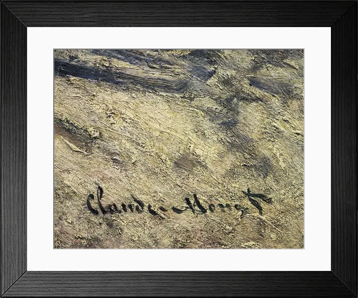 Framed Print : MONET, Claude (1840-1926). The Magpie. 1868-1869. Right lower detail. Artist's signature. Work painted at Etretat in winter. Impressionism. Oil on canvas. FRANCE. Paris Framed Print : MONET, Claude (1840-1926). The Magpie. 1868-1869. Right lower detail. Artist's signature. Work painted at Etretat in winter. Impressionism. Oil on canvas. FRANCE. Paris