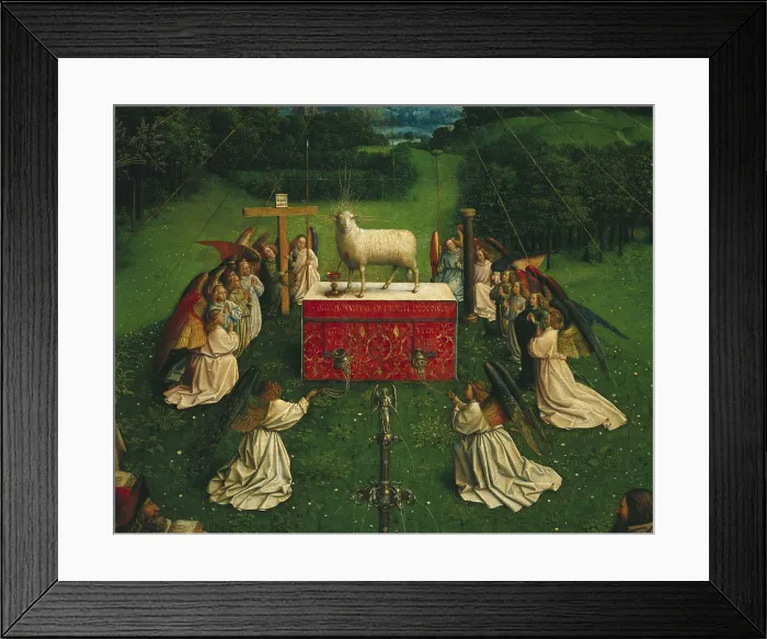 Framed Print : EYCK, Jan van (1390-1441); EYCK, Hubert van (1370-1426). The Ghent Altarpiece or Adoration of the Mystic Lamb. 1425-1432. BELGIUM. Ghent. Saint Bavo Cathedral