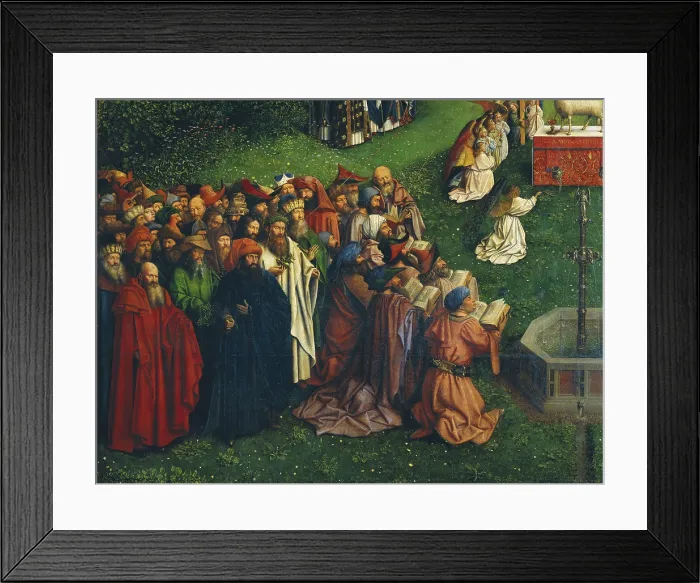 Framed Print : EYCK, Jan van (1390-1441); EYCK, Hubert van (1370-1426). The Ghent Altarpiece or Adoration of the Mystic Lamb. 1425-1432. BELGIUM. Ghent. Saint Bavo Cathedral. Flemish art