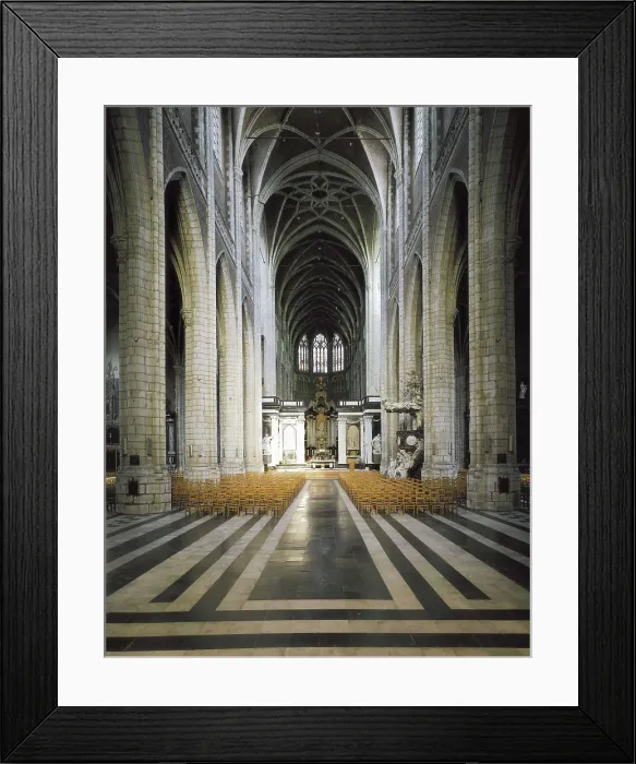 Framed Print : Saint Bavo Cathedral. BELGIUM. Ghent. Saint Bavo Cathedral. Main nave. Gothic art. Architecture. AISA / Everett Collection**US SALES ONLY**