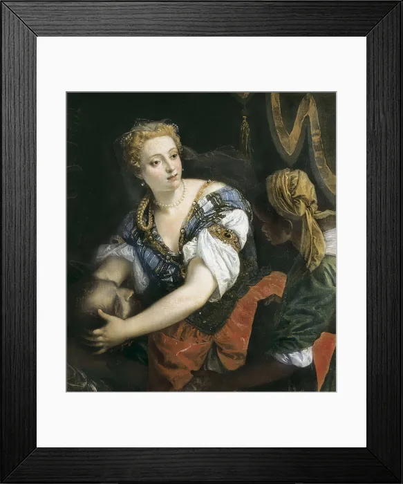 Framed Print : VERONESE, Paolo Caliari, called Paolo (1528-1588). Judith with the Head of Holophernes. 1570s. Renaissance art. Cinquecento. Venetian school. Oil on canvas. AUSTRIA. Vienna