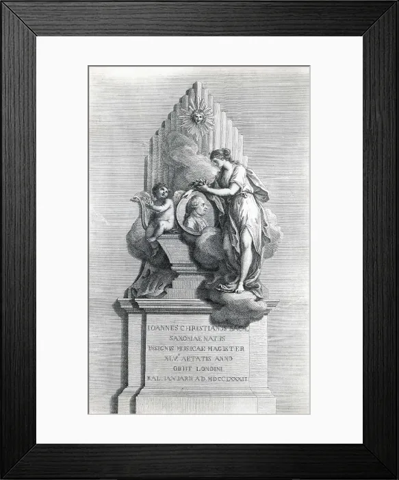Framed Print : BACH, Johann Christian (1735-1782). Allegorical engraving (1782). Etching. AISA / Everett Collection**US SALES ONLY**