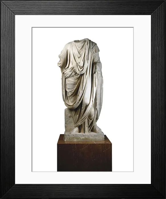 Framed Print : Magistrate with robe. Roman art. Sculpture on marble. SPAIN. Madrid. National Museum of Archaeology. Proc: ITALY. Bologna. AISA / Everett Collection**US SALES ONLY**