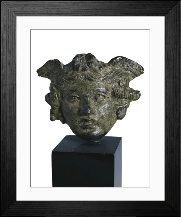 Framed Print : Head of Medusa. Roman art. Sculpture on bronze. SPAIN. Barcelona. Archaeology Museum of Catalonia. AISA / Everett Collection**US SALES ONLY**