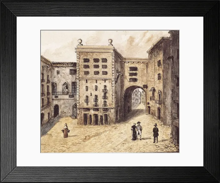 Framed Print : Angel Square. Painting. SPAIN. Barcelona. Barcelona City History Museum. AISA / Everett Collection**US SALES ONLY**