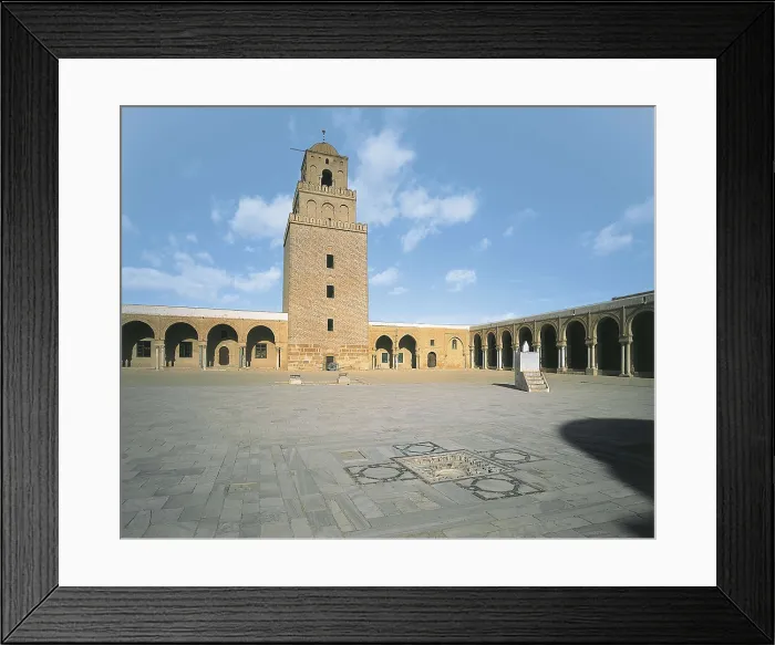 Framed Print : Great Mosque of Kairouan. 836-872. TUNISIA. Qayrawan. Great Mosque. Yard. Islamic art. Architecture. AISA / Everett Collection**US SALES ONLY**