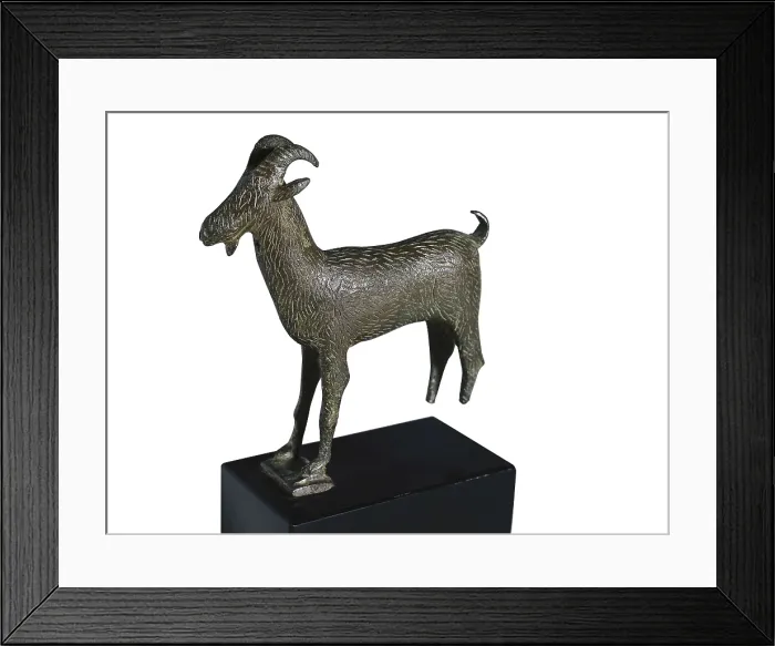 Framed Print : Goat. Roman art. Sculpture on bronze. SPAIN. Barcelona. Archaeology Museum of Catalonia. AISA / Everett Collection**US SALES ONLY**