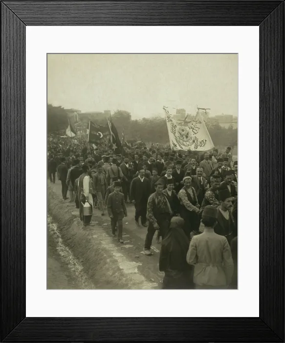 Framed Print : Turkish demonstration supporting mobilization for entry into WW1 with the Central Powers Framed Print : Turkish demonstration supporting mobilization for entry into WW1 with the Central Powers