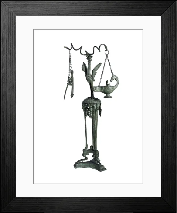 Framed Print : Lamp. Roman art. Sculpture on bronze. SPAIN. Barcelona. Archaeology Museum of Catalonia. AISA / Everett Collection**US SALES ONLY**