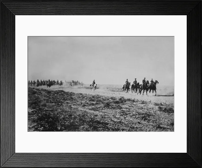Framed Print : Anglo-Indian cavalry in the desert on the Tigris River in Iraq during World War I. In 1915 they advanced to Ctesiphon before meeting Ottoman resistance Framed Print : Anglo-Indian cavalry in the desert on the Tigris River in Iraq during World War I. In 1915 they advanced to Ctesiphon before meeting Ottoman resistance