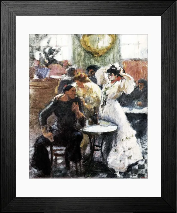 Framed Print : CANALS i LLAMBI, Ricard (1876-1931). At the Bar. ca. 1905. Impressionism. Oil on canvas. SPAIN. Barcelona. National Art Museum of Catalonia
