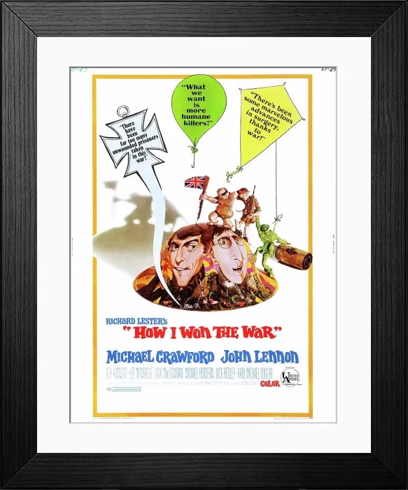 Framed Print : HOW I WON THE WAR, from left: Michael Crawford, John Lennon, 1967