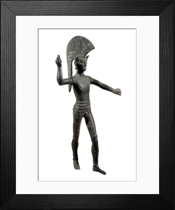 Framed Print : Etruscan warrior. ca. 500 BC. Etruscan art. Sculpture on bronze. ITALY. Rome. National Etruscan Museum of Villa Julia. AISA / Everett Collection**US SALES ONLY**