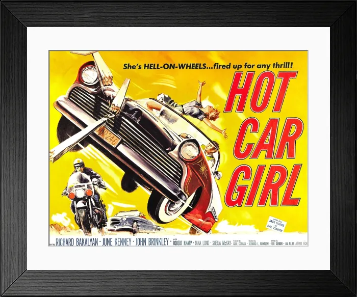Framed Print : HOT CAR GIRL, 1958 Framed Print : HOT CAR GIRL, 1958