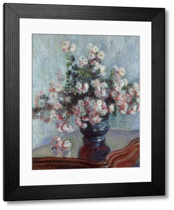 Framed Print : Chrysanthemums, by Claude Monet, 1882, French impressionist painting, oil on canvas Framed Print : Chrysanthemums, by Claude Monet, 1882, French impressionist painting, oil on canvas