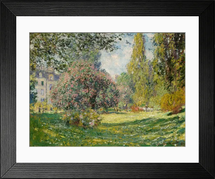 Framed Print : Landscape: The Parc Monceau, by Claude Monet, 1876, French impressionist painting, oil on canvas