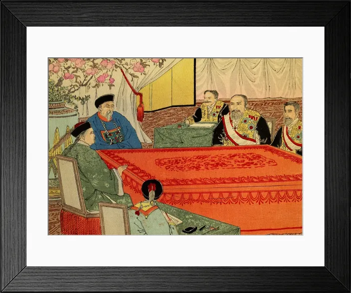 Framed Print : First Sino-Japanese War, between China and Japan ended with the Treaty of Shimonoseki. Singed on April 17, 1894, China recognized the independence of Korea