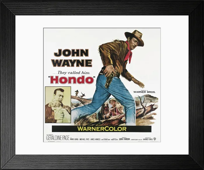 Framed Print : HONDO, from left: John Wayne, Geraldine Page, right from top: John Wayne, Lee Aaker, 1953 Framed Print : HONDO, from left: John Wayne, Geraldine Page, right from top: John Wayne, Lee Aaker, 1953