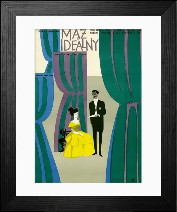 Framed Print : AN IDEAL HUSBAND, (aka MAZ IDEALNY), Polish poster art, from left: Paulette Goddard, Michael Wilding, 1947 Framed Print : AN IDEAL HUSBAND, (aka MAZ IDEALNY), Polish poster art, from left: Paulette Goddard, Michael Wilding, 1947