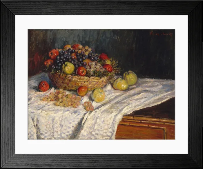 Framed Print : Apples and Grapes, by Claude Monet, 1879-80, French impressionist painting, oil on canvas