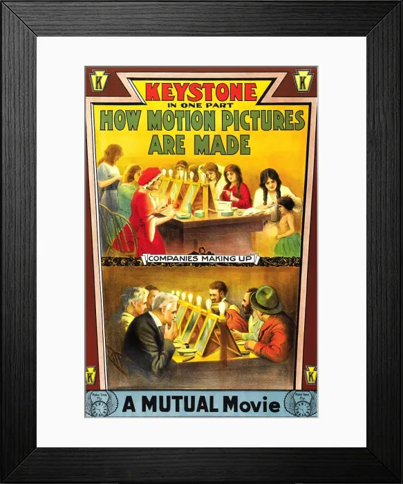 Framed Print : HOW MOTION PICTURES ARE MADE, poster art, 1914