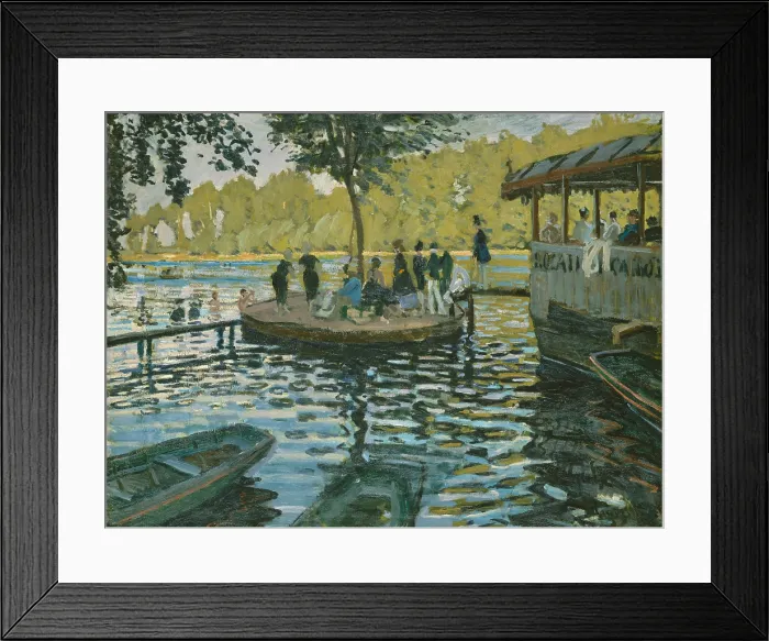 Framed Print : La Grenouillere, by Claude Monet, 1869, French impressionist painting, oil on canvas Framed Print : La Grenouillere, by Claude Monet, 1869, French impressionist painting, oil on canvas