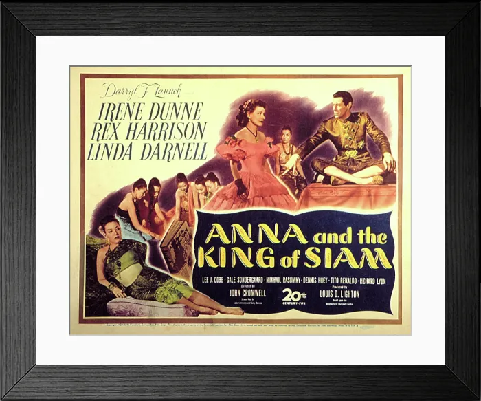 Framed Print : ANNA AND THE KING OF SIAM, Linda Darnell, Irene Dunne, Rex Harrison, 1946. TM and Copyright 20th Century Fox Film Corp. All rights reserved. Courtesy: Everett Collection