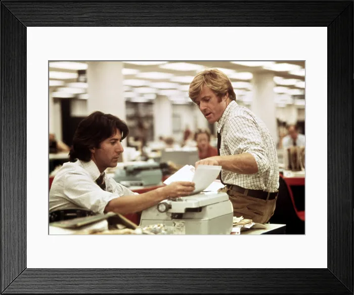 Framed Print : ALL THE PRESIDENT'S MEN, Dustin Hoffman, Robert Redford, 1976