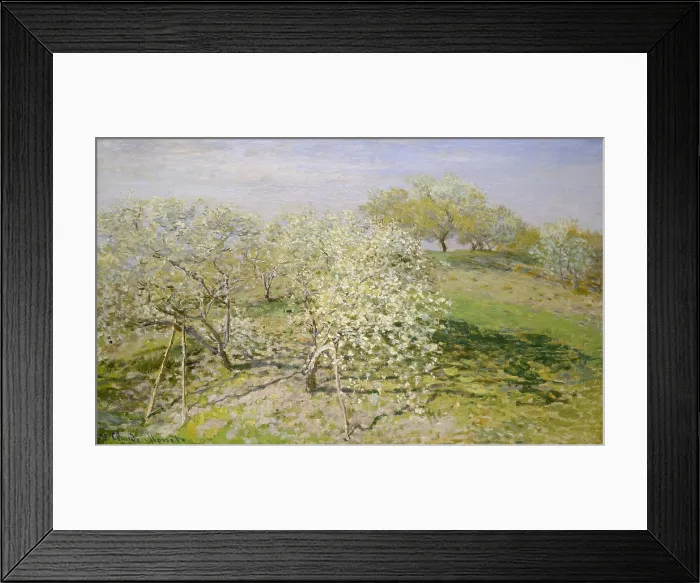 Framed Print : Spring (Fruit Trees in Bloom), by Claude Monet, 1873, French impressionist painting, oil on canvas Framed Print : Spring (Fruit Trees in Bloom), by Claude Monet, 1873, French impressionist painting, oil on canvas