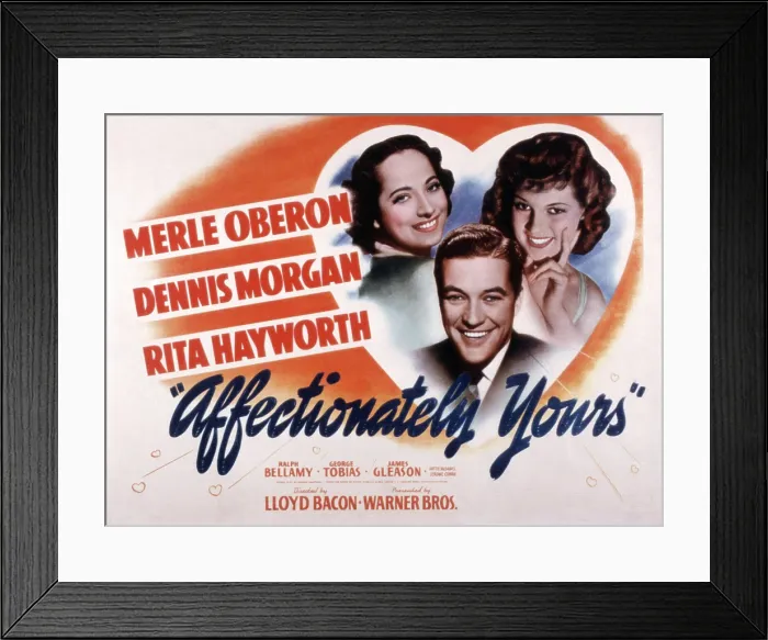 Framed Print : AFFECTIONATELY YOURS, Merle Oberon, Dennis Morgan, Rita Hayworth, 1941