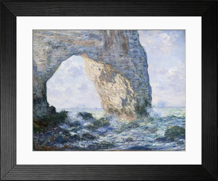 Framed Print : The Manneporte (Etretat), by Claude Monet, 1883, French impressionist painting, oil on canvas