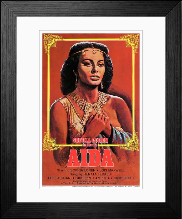 Framed Print : AIDA, US poster art, Sophia Loren, 1953