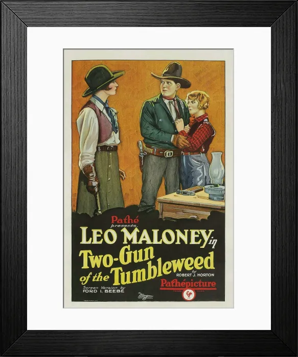 Framed Print : TWO-GUN OF THE TUMBLEWEED, left to right: Josephine Hill, Leo D. Maloney, Peggy Montgomery, 1927