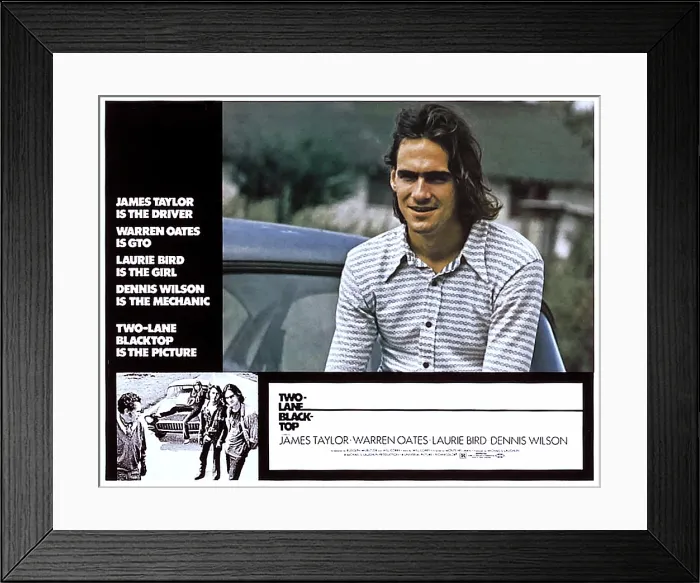 Framed Print : TWO-LANE BLACKTOP, James Taylor (large inset), 1971