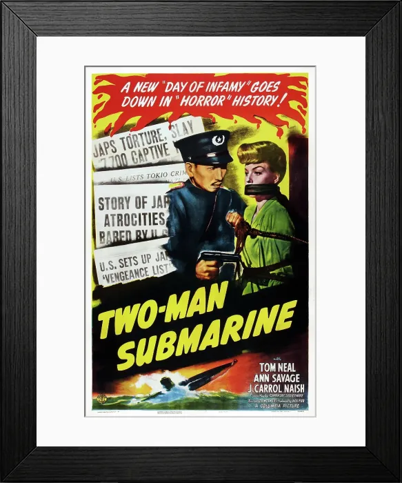 Framed Print : TWO-MAN SUBMARINE, US poster, Ann Savage (right), 1944