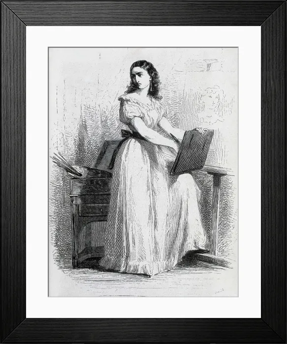 Framed Print : BALZAC, Honor de (1799-1850). Representation of 'Ginevra di Piombo' to illustrate 'La Comdie humaine'of Balzac. Edition published in Paris in 1863. Engraving