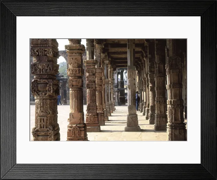 Framed Print : Quwwat-al-Islam Mosque. ca. 1190. INDIA. DELHI. Delhi. Courtyard and colonnade. Islamic art. Architecture. AISA / Everett Collection**US SALES ONLY**