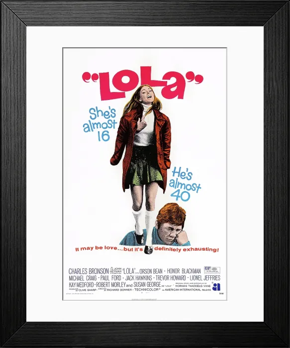 Framed Print : TWINKY, (aka LOLA), US poster art, from left: Susan George, Charles Bronson, 1970