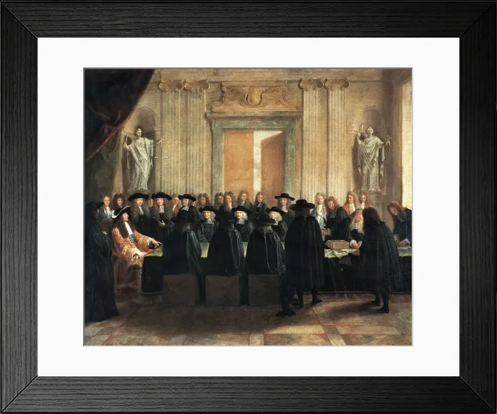 Framed Print : France (1672). Louis XIV chairing a government meeting in his capacity as Chancellor. Oil on canvas. FRANCE. Versailles. Palace of Versailles