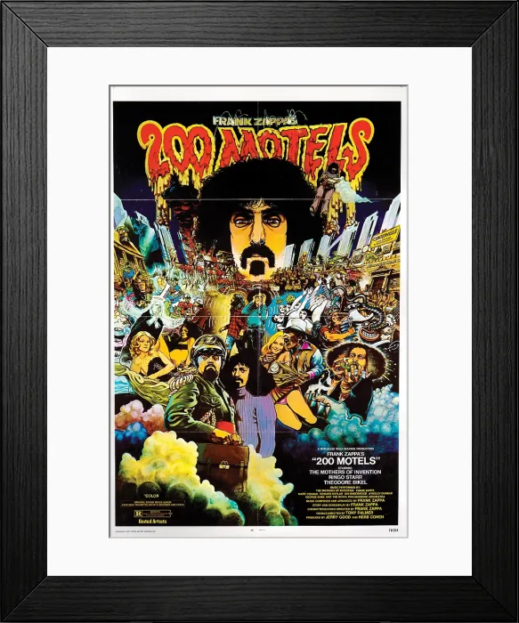 Framed Print : TWO HUNDRED HOTELS, Frank Zappa, 1971 Framed Print : TWO HUNDRED HOTELS, Frank Zappa, 1971