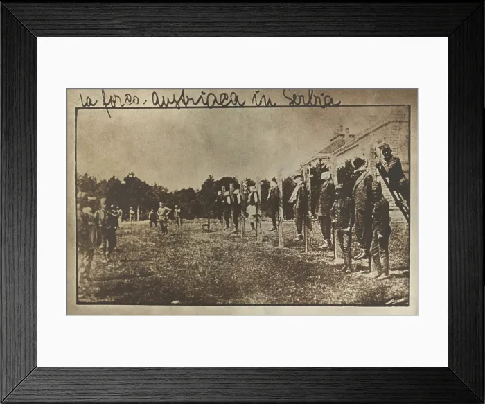Framed Print : Serbs being executed by hanging in Krusevac by Austrian soldiers during WW1
