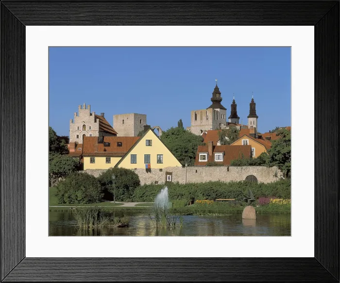 Framed Print : SWEDEN. GOTLAND. Visby. The city, the wall and the Almedalen garden (foreground). AISA / Everett Collection**US SALES ONLY**