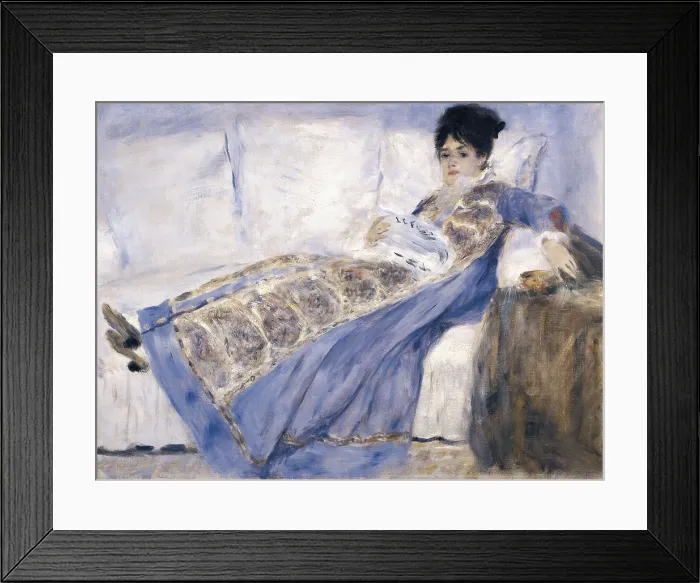 Framed Print : RENOIR, Pierre-Auguste (1841-1919). Madame Monet lying on a Sofa. 1872. Impressionism. Oil on canvas. PORTUGAL. Lisbon
