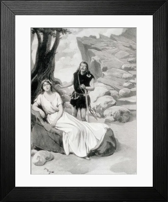 Framed Print : WAGNER, Richard (1813-1883). Siegfried and Brunhilde, third scene of the third act of 'Siegfried', second journey of the cycle 'Der Rind des Nibelungen'