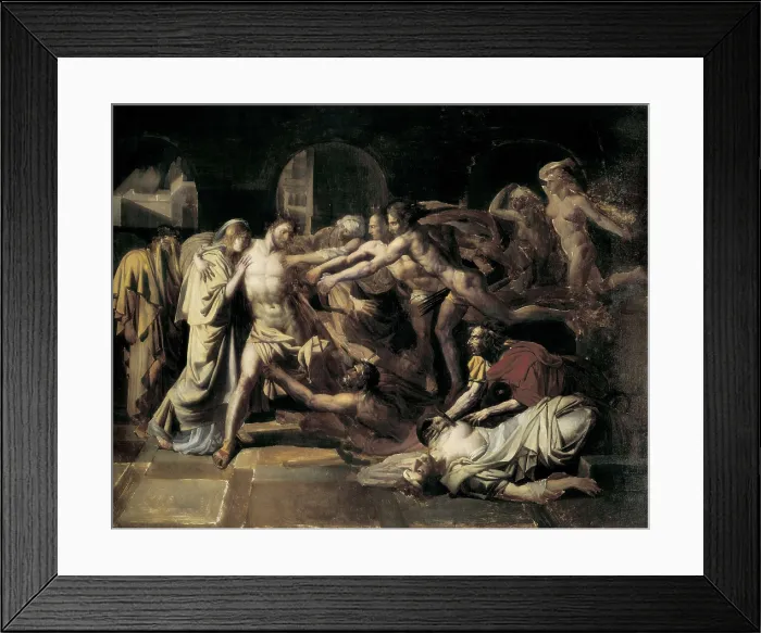 Framed Print : AISA / Everett Collection HENNEQUIN, Philippe Auguste (1762-1833). The Furies or Eumenides chasing Orestes. beg. 19th c