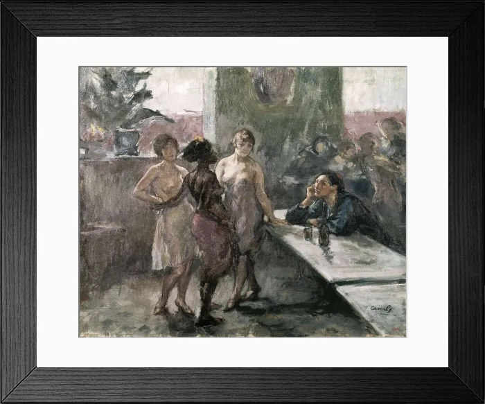 Framed Print : CANALS i LLAMBI, Ricard (1876-1931). The Inn. Modernism. Oil on canvas. SPAIN. Barcelona. National Art Museum of Catalonia. AISA / Everett Collection**US SALES ONLY**