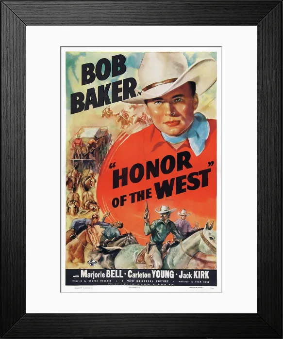 Framed Print : HONOR OF THE WEST, US poster art, top: Bob Baker, 1939